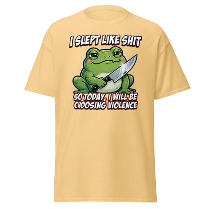 Funny Frog "Choosing Violence" T-Shirt | Slept Like Shit - Yellow Haze - TeeRipple