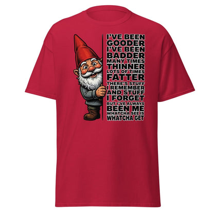 Funny Gnome T-Shirt I've Been Gooder Badder Thinner Fatter - Cardinal - TeeRipple