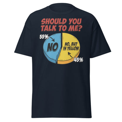 Funny Introvert Pie Chart T-Shirt | Sarcastic Humor Tee - Navy - TeeRipple
