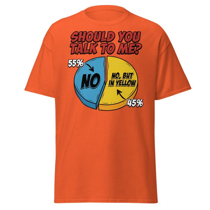 Funny Introvert Pie Chart T-Shirt | Sarcastic Humor Tee - Orange - TeeRipple