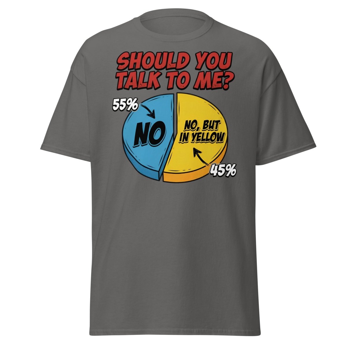 Funny Introvert Pie Chart T-Shirt | Sarcastic Humor Tee - Charcoal - TeeRipple