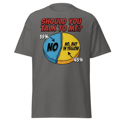 Funny Introvert Pie Chart T-Shirt | Sarcastic Humor Tee - Charcoal - TeeRipple