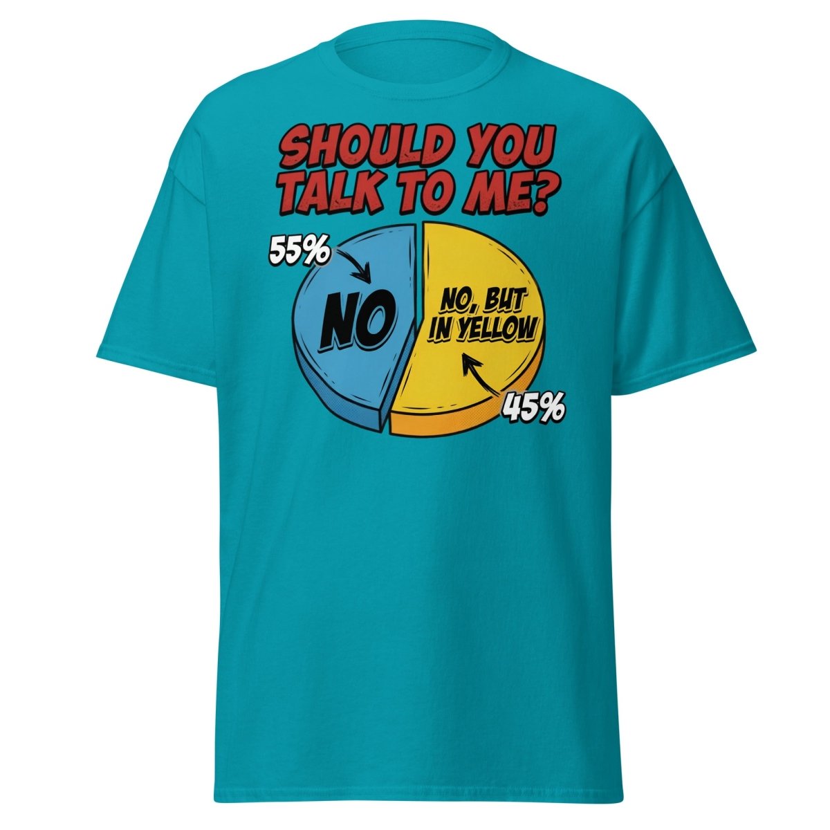 Funny Introvert Pie Chart T-Shirt | Sarcastic Humor Tee - Tropical Blue - TeeRipple