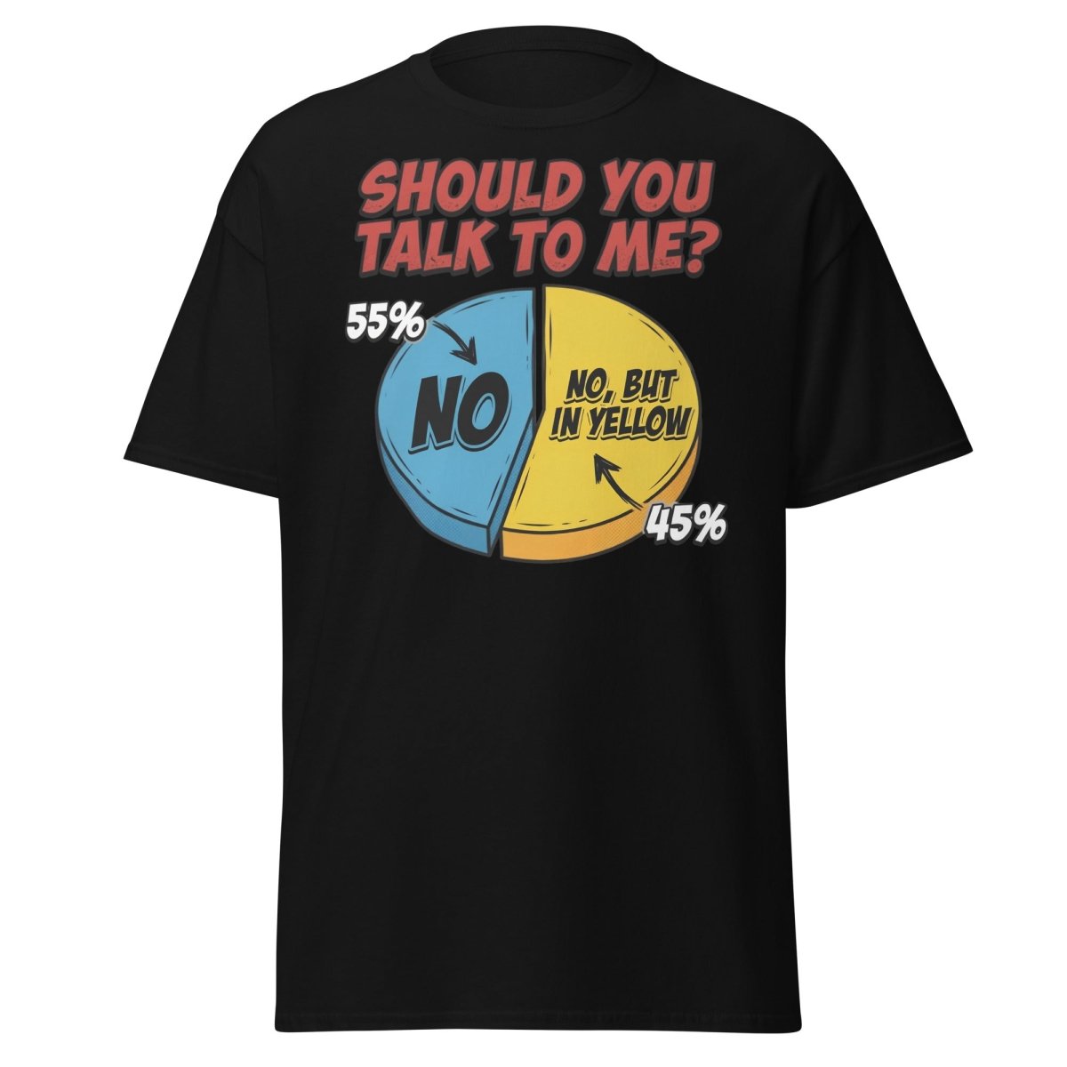 Funny Introvert Pie Chart T-Shirt | Sarcastic Humor Tee - Black - TeeRipple