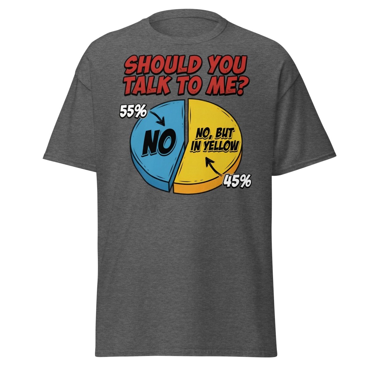 Funny Introvert Pie Chart T-Shirt | Sarcastic Humor Tee - Dark Heather - TeeRipple