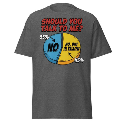 Funny Introvert Pie Chart T-Shirt | Sarcastic Humor Tee - Dark Heather - TeeRipple