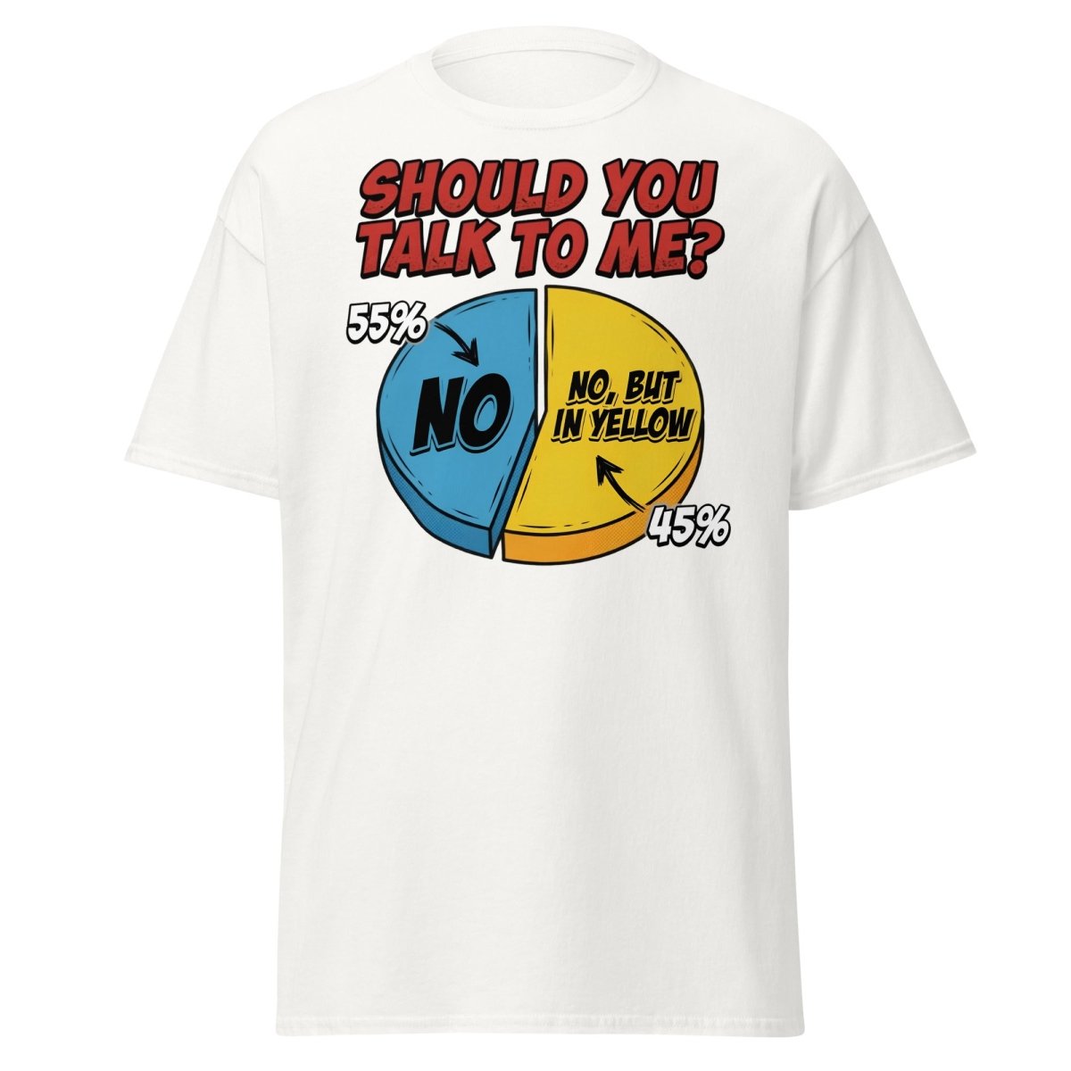 Funny Introvert Pie Chart T-Shirt | Sarcastic Humor Tee - White - TeeRipple