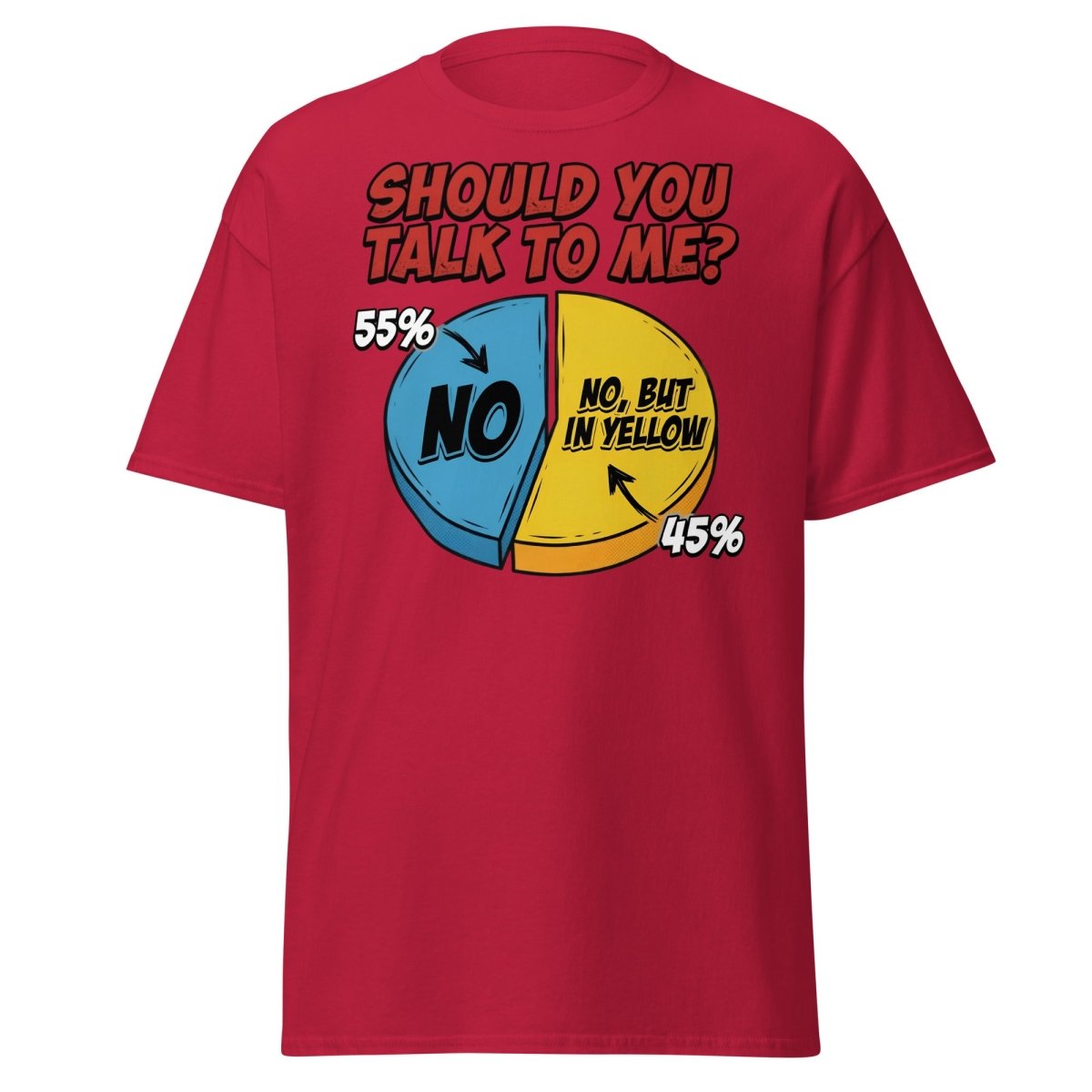 Funny Introvert Pie Chart T-Shirt | Sarcastic Humor Tee - Cardinal - TeeRipple