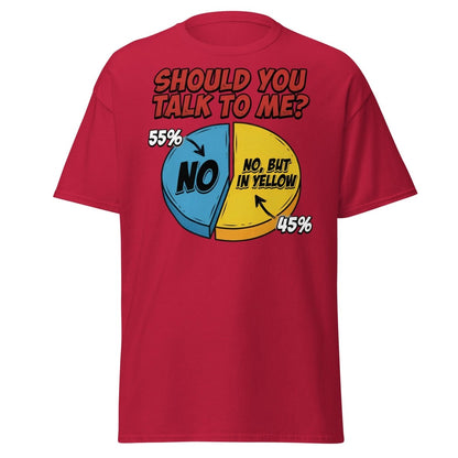 Funny Introvert Pie Chart T-Shirt | Sarcastic Humor Tee - Cardinal - TeeRipple