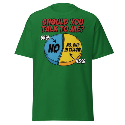 Funny Introvert Pie Chart T-Shirt | Sarcastic Humor Tee - Turf Green - TeeRipple