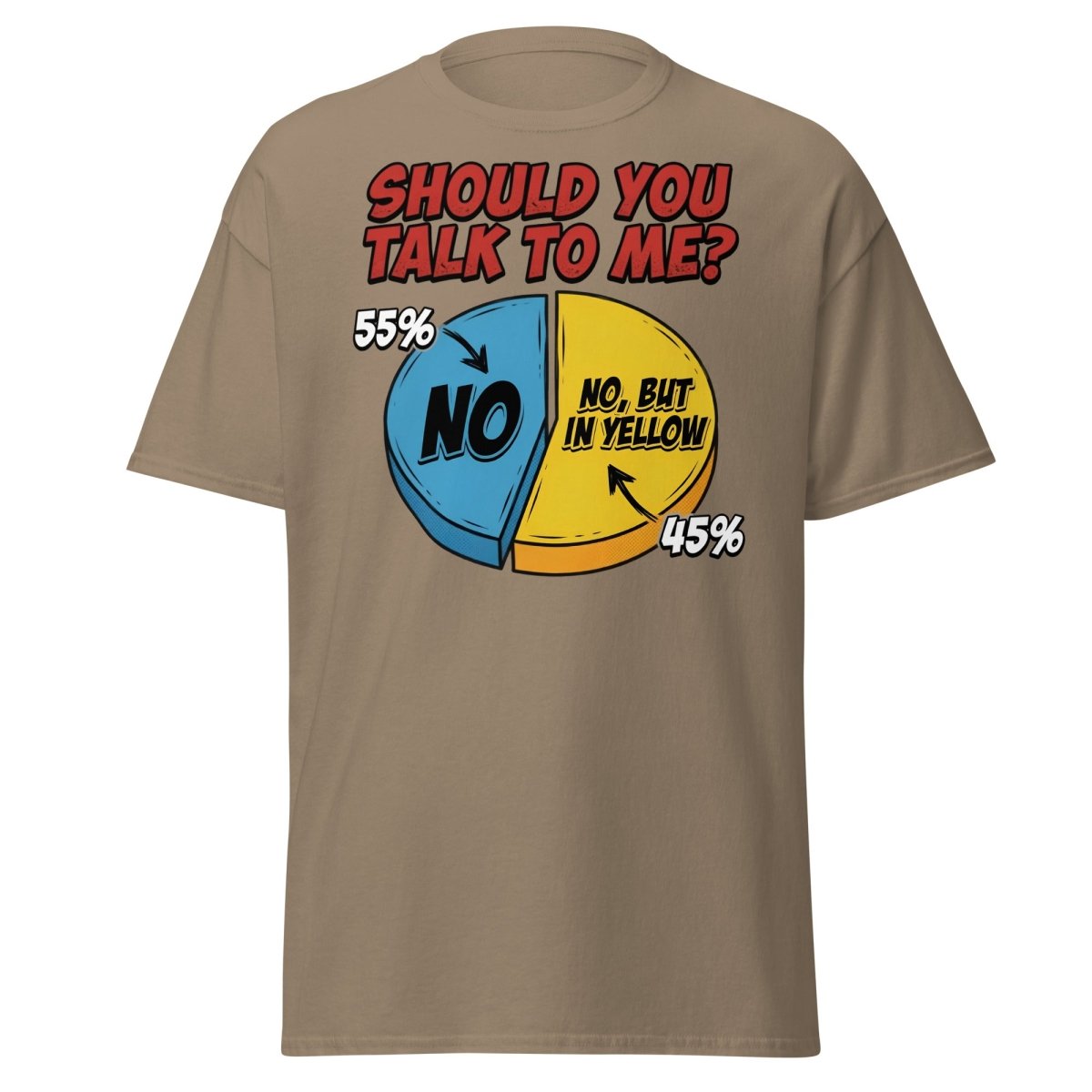 Funny Introvert Pie Chart T-Shirt | Sarcastic Humor Tee - Brown Savana - TeeRipple