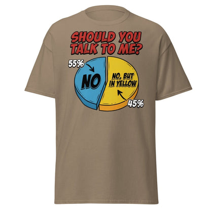 Funny Introvert Pie Chart T-Shirt | Sarcastic Humor Tee - Brown Savana - TeeRipple