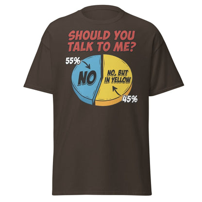 Funny Introvert Pie Chart T-Shirt | Sarcastic Humor Tee - Dark Chocolate - TeeRipple