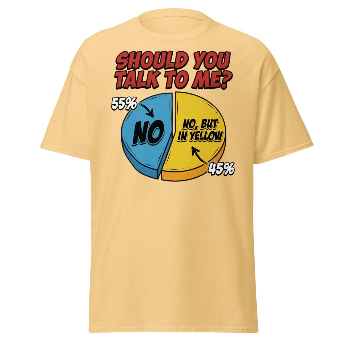 Funny Introvert Pie Chart T-Shirt | Sarcastic Humor Tee - Yellow Haze - TeeRipple