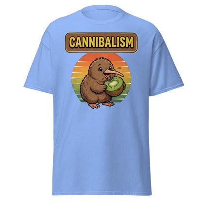 Funny Kiwi Cannibalism T-Shirt - Cartoon Bird Eating Kiwi - Carolina Blue - TeeRipple