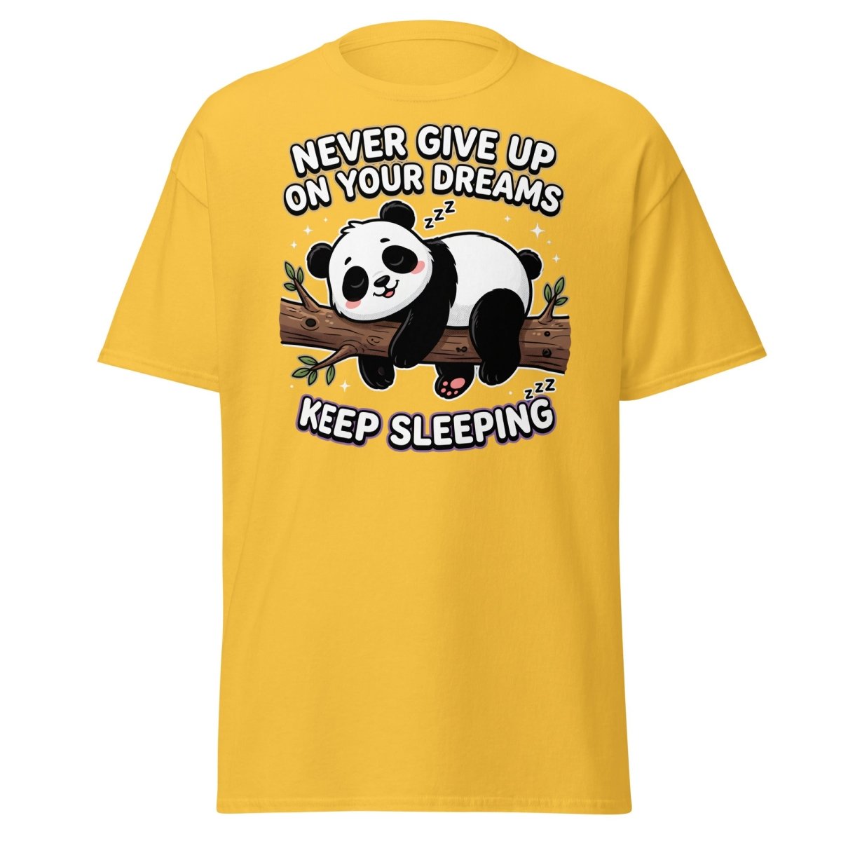 Funny Lazy Panda "Never Give Up Keep Sleeping" T-Shirt - Daisy - TeeRipple