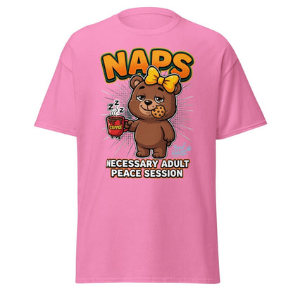 Funny Naps Bear T-Shirt - Necessary Adult Peace Session - Azalea - TeeRipple