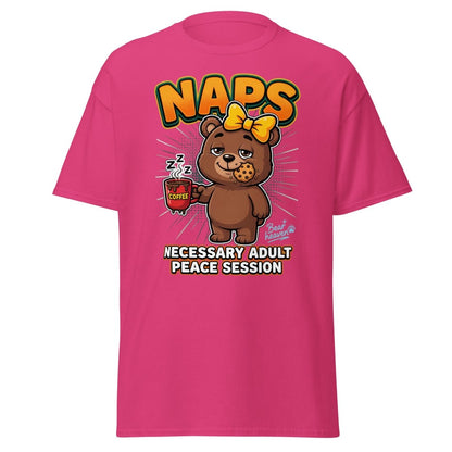 Funny Naps Bear T-Shirt - Necessary Adult Peace Session - Heliconia - TeeRipple