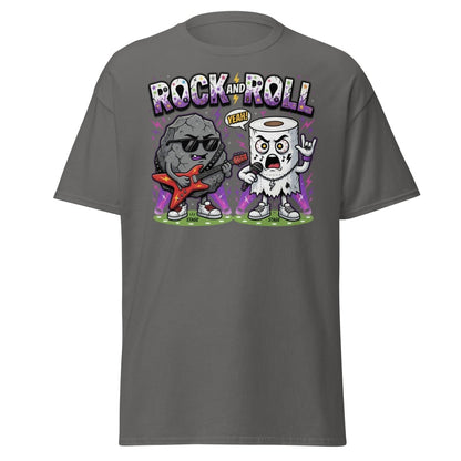 Funny Rock and Roll Toilet Paper T-Shirt - Charcoal - TeeRipple