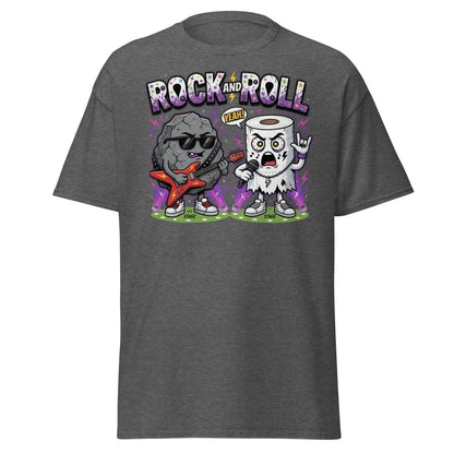 Funny Rock and Roll Toilet Paper T-Shirt - Dark Heather - TeeRipple