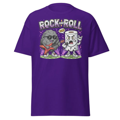 Funny Rock and Roll Toilet Paper T-Shirt - Purple - TeeRipple