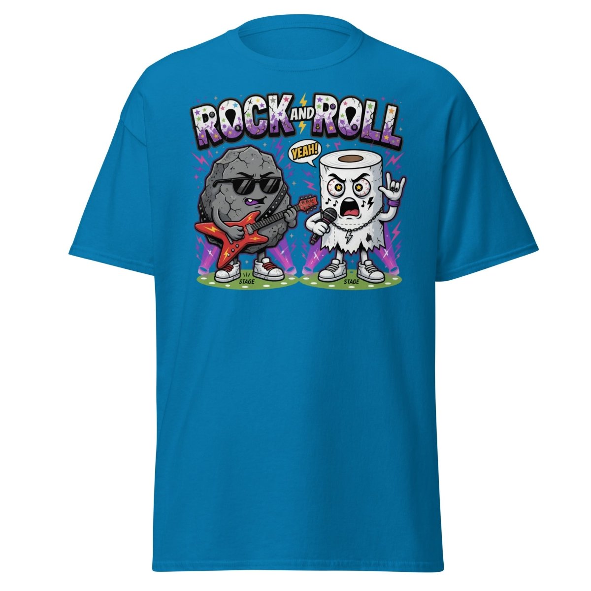 Funny Rock and Roll Toilet Paper T-Shirt - Sapphire - TeeRipple