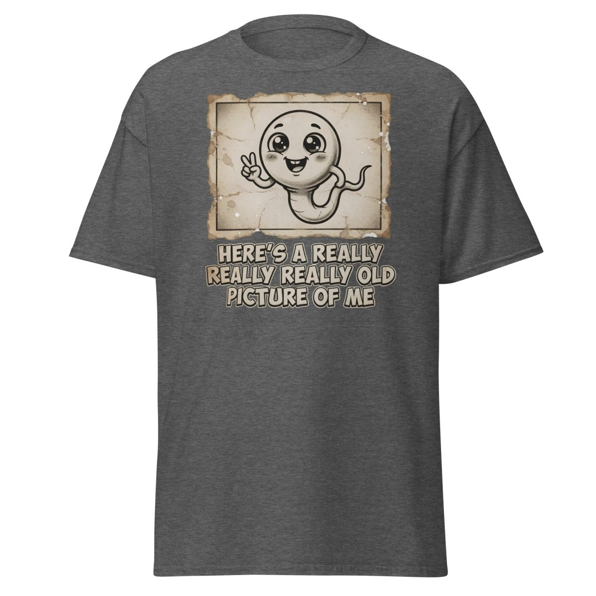 Funny Sperm "Old Picture of Me" Vintage T-Shirt - Dark Heather - TeeRipple