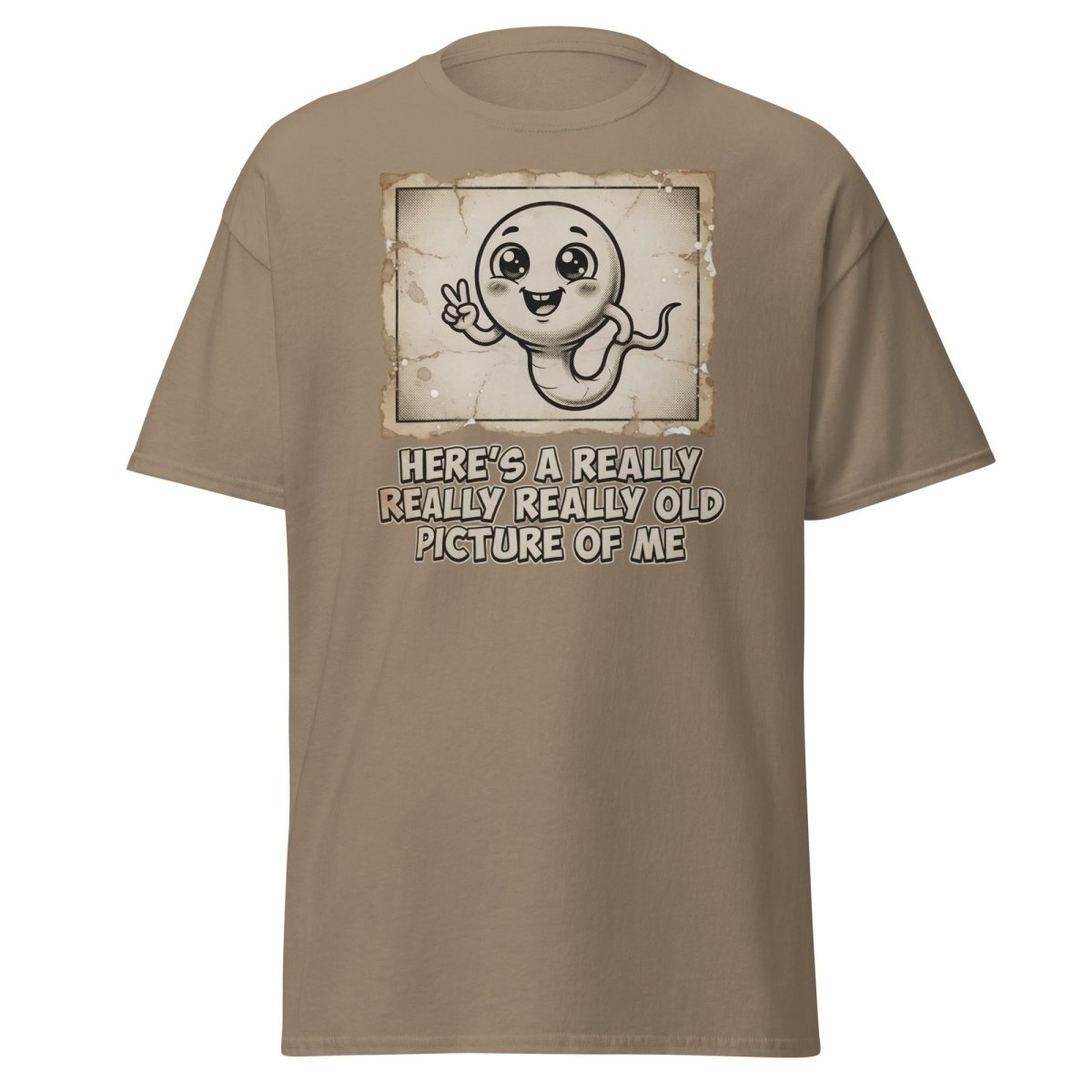 Funny Sperm "Old Picture of Me" Vintage T-Shirt - Brown Savana - TeeRipple