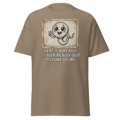 Funny Sperm "Old Picture of Me" Vintage T-Shirt - Brown Savana - TeeRipple