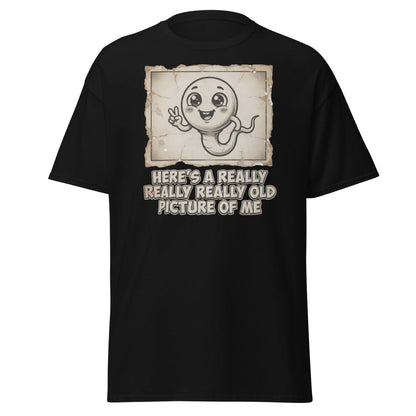 Funny Sperm "Old Picture of Me" Vintage T-Shirt - Black - TeeRipple