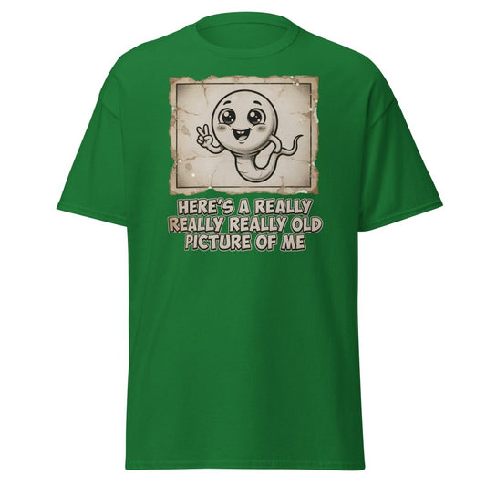 Funny Sperm "Old Picture of Me" Vintage T-Shirt - Turf Green - TeeRipple