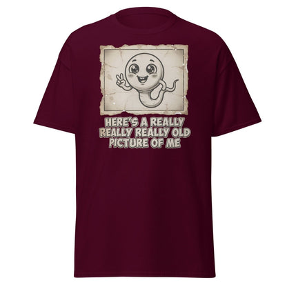 Funny Sperm "Old Picture of Me" Vintage T-Shirt - Maroon - TeeRipple
