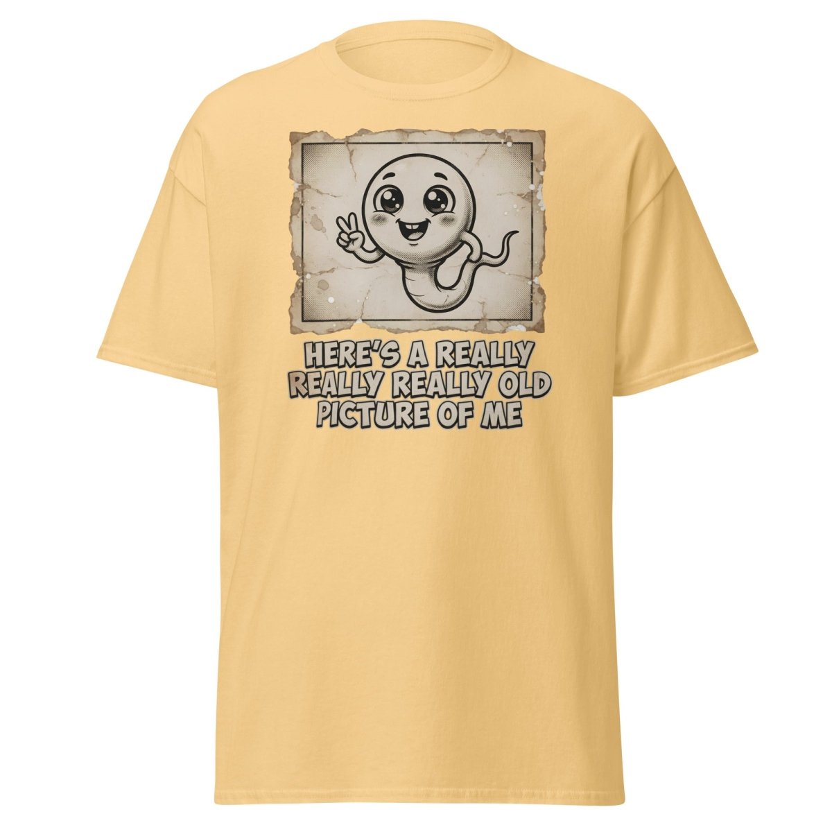 Funny Sperm "Old Picture of Me" Vintage T-Shirt - Yellow Haze - TeeRipple