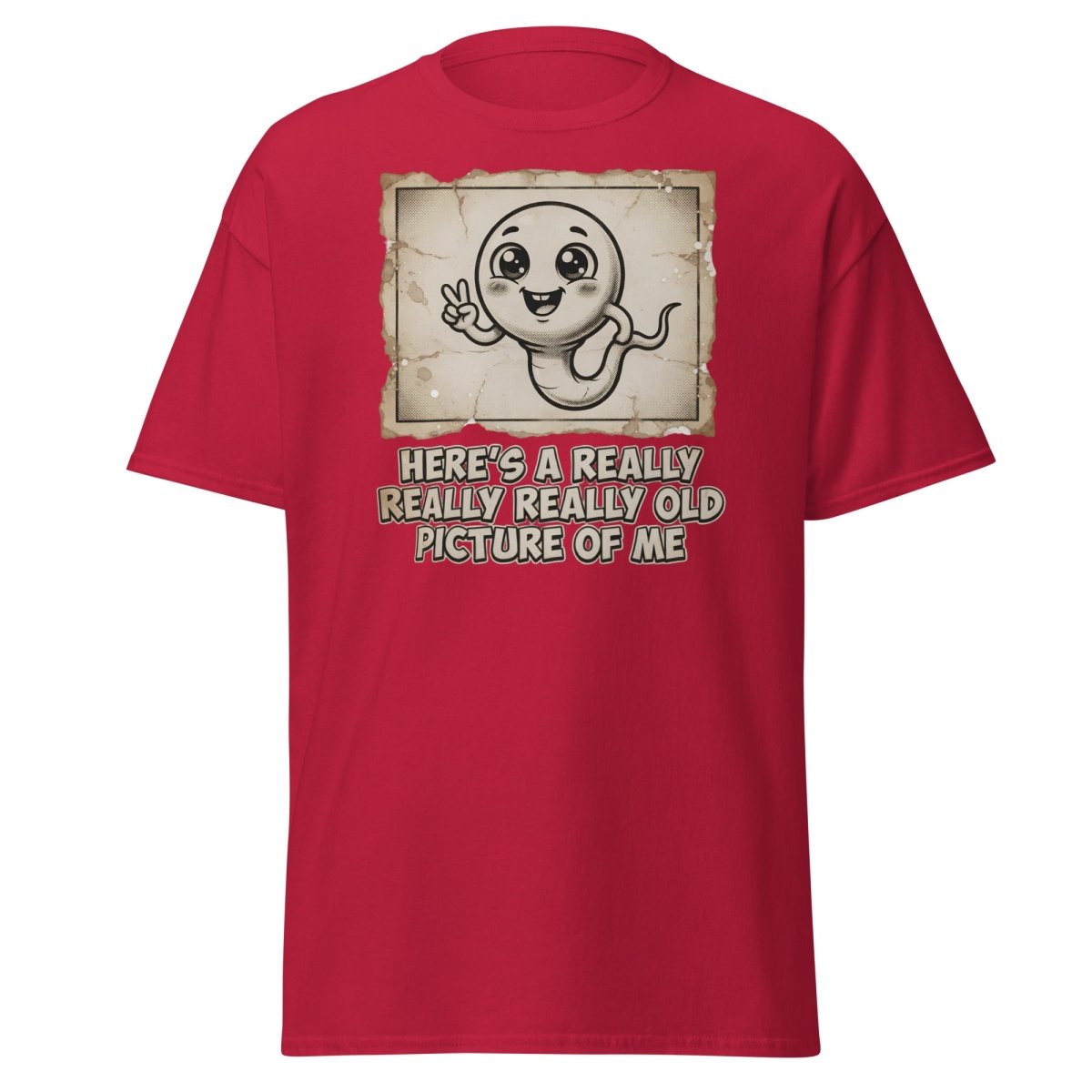 Funny Sperm "Old Picture of Me" Vintage T-Shirt - Cardinal - TeeRipple