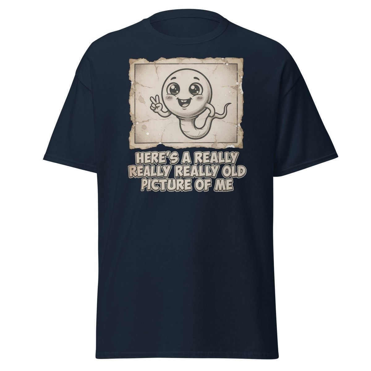 Funny Sperm "Old Picture of Me" Vintage T-Shirt - Navy - TeeRipple