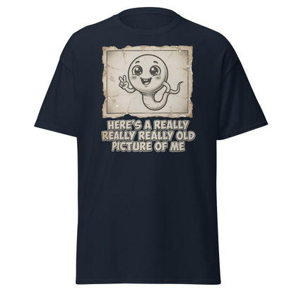 Funny Sperm "Old Picture of Me" Vintage T-Shirt - Navy - TeeRipple