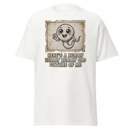 Funny Sperm "Old Picture of Me" Vintage T-Shirt - White - TeeRipple