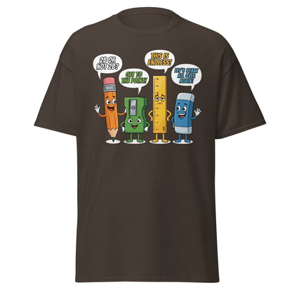 Funny Stationery Puns T-Shirt - 2B or Not 2B Pencil Tee - Dark Chocolate - TeeRipple