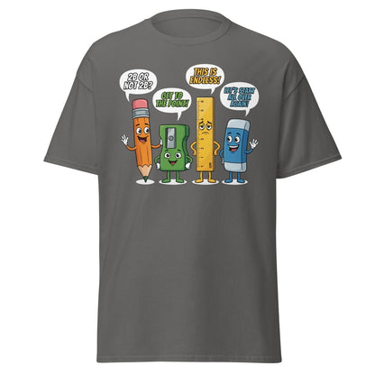 Funny Stationery Puns T-Shirt - 2B or Not 2B Pencil Tee - Charcoal - TeeRipple