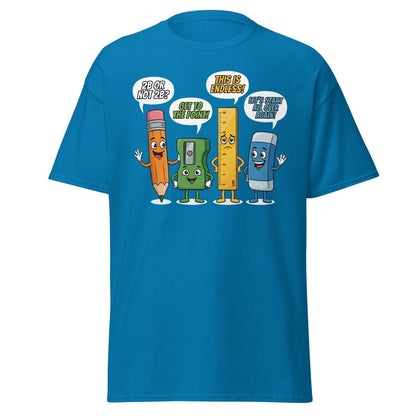 Funny Stationery Puns T-Shirt - 2B or Not 2B Pencil Tee - Sapphire - TeeRipple
