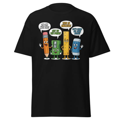 Funny Stationery Puns T-Shirt - 2B or Not 2B Pencil Tee - Black - TeeRipple