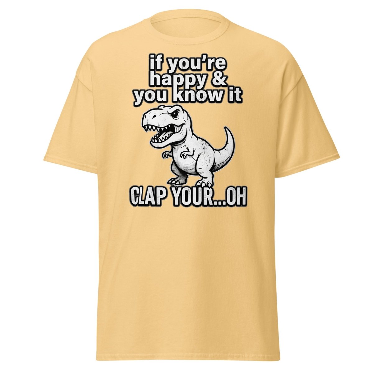 Funny T-Rex Clap Your...Oh T-Shirt – Short Arms Song Meme - Yellow Haze - TeeRipple