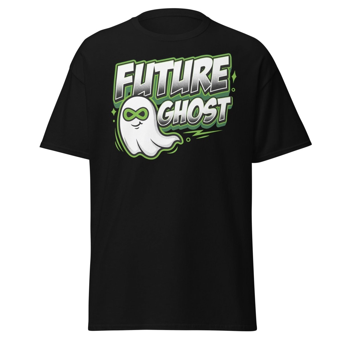 Future Ghost T-Shirt | Funny Infinity Ghost Tee - Black - TeeRipple