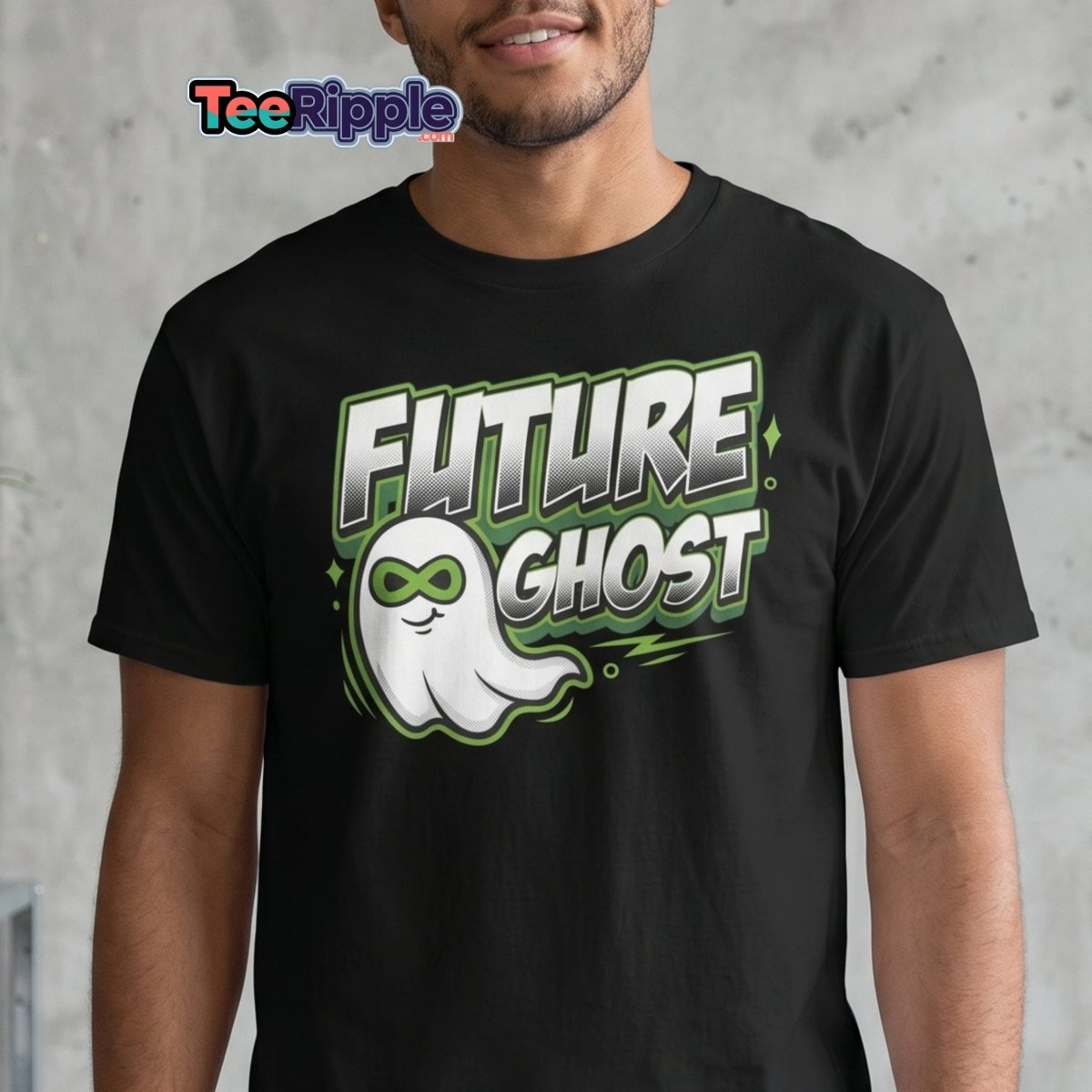 Future Ghost T-Shirt | Funny Infinity Ghost Tee - Maroon - TeeRipple