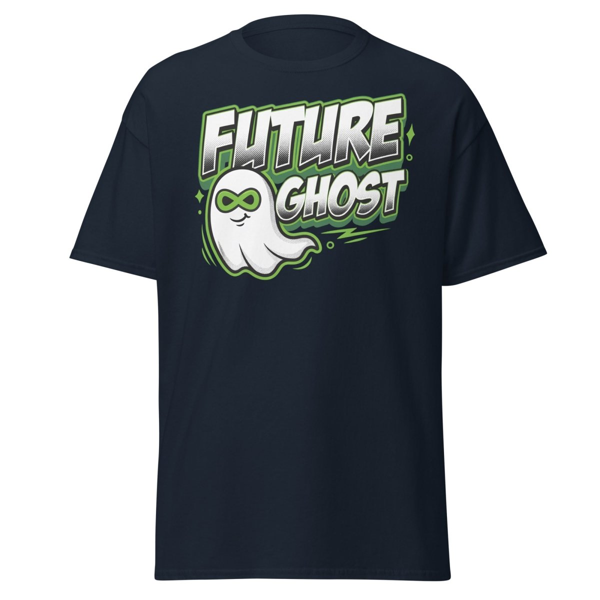 Future Ghost T-Shirt | Funny Infinity Ghost Tee - Navy - TeeRipple
