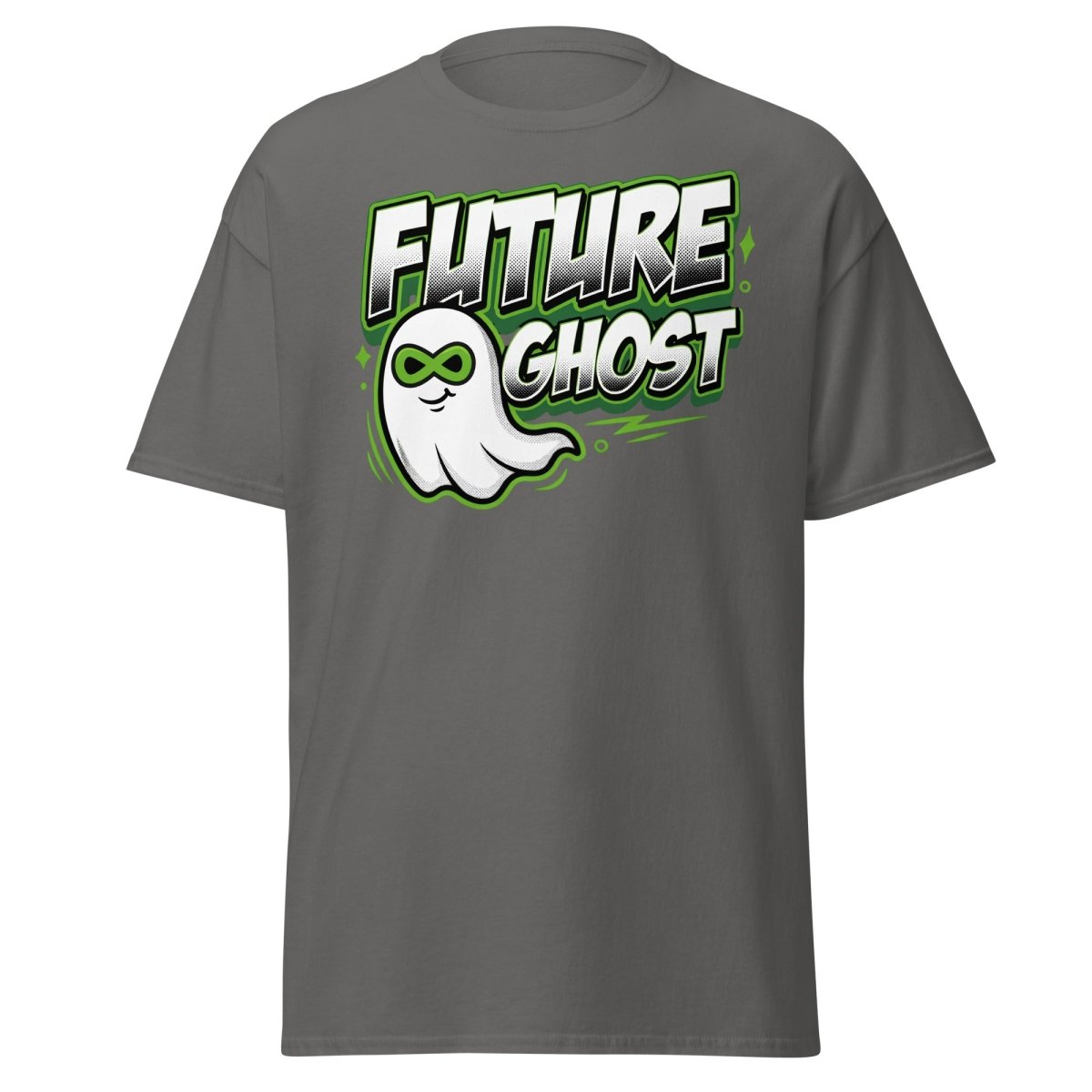 Future Ghost T-Shirt | Funny Infinity Ghost Tee - Charcoal - TeeRipple