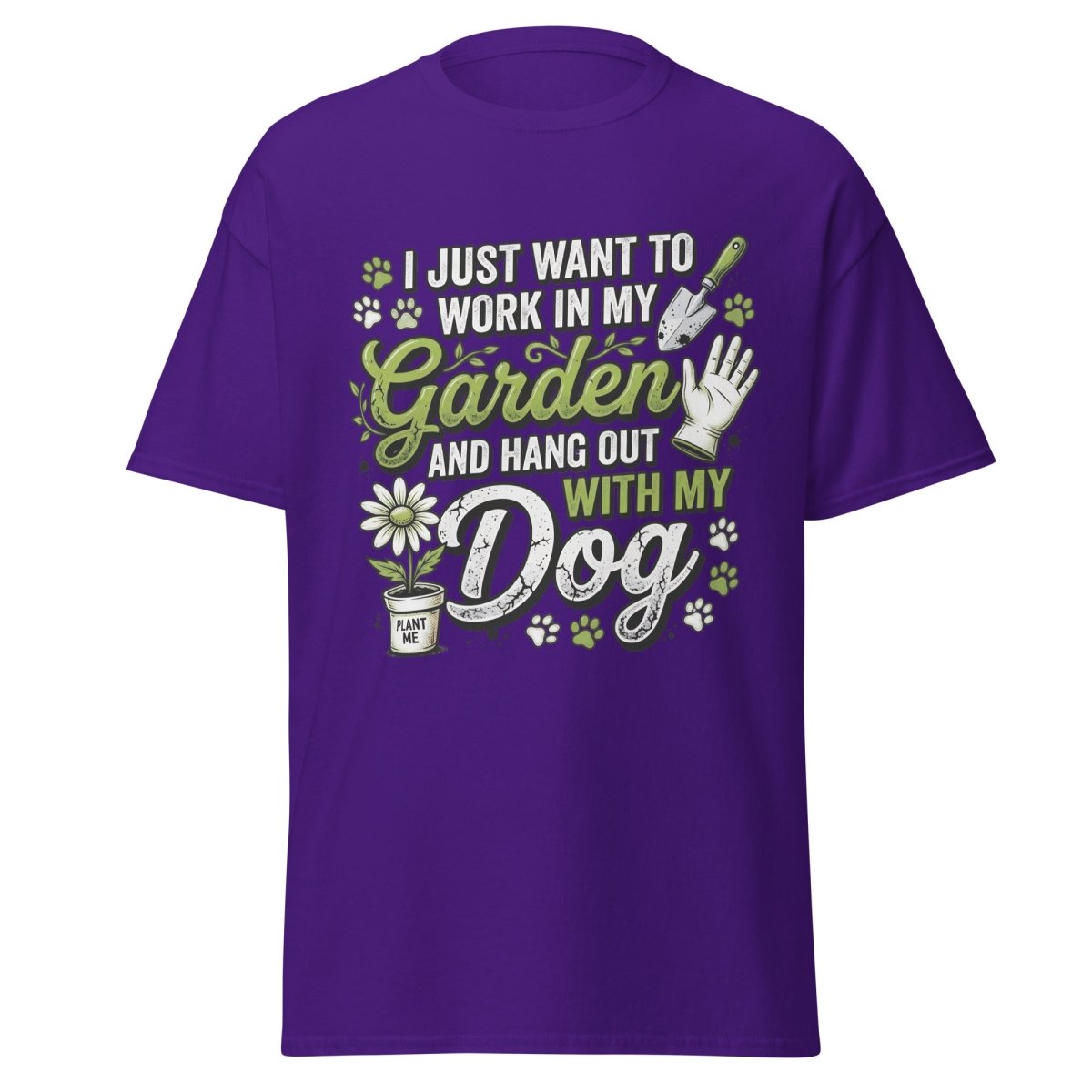 Garden Dog Lover T-Shirt - Work In My Garden Tee - Purple - TeeRipple