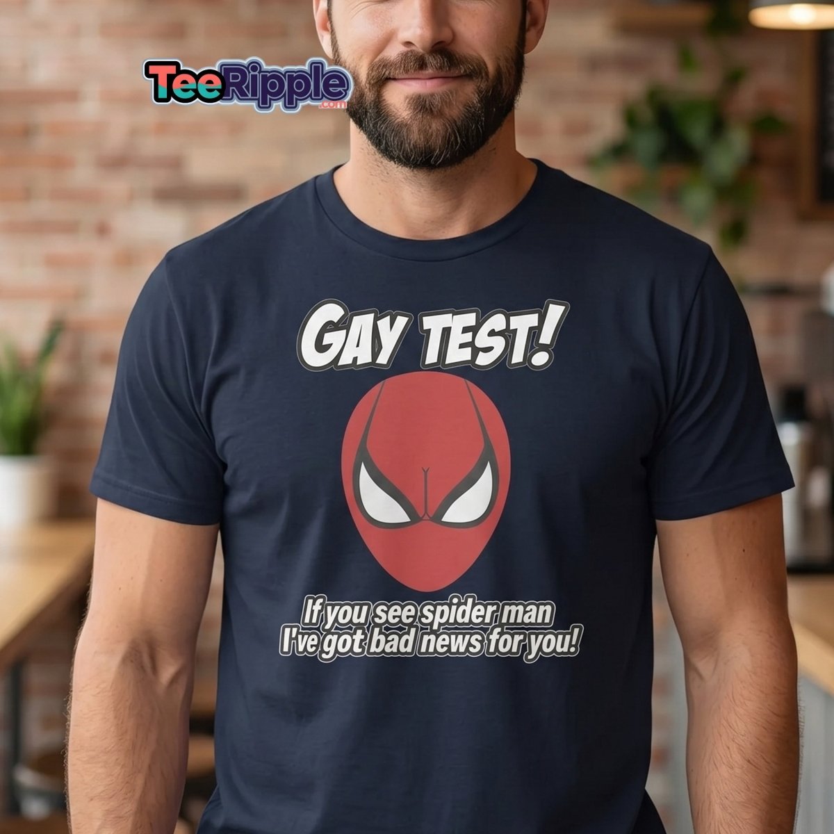 Gay Test Spider - Man T-Shirt – Funny Meme Tee - Maroon - TeeRipple