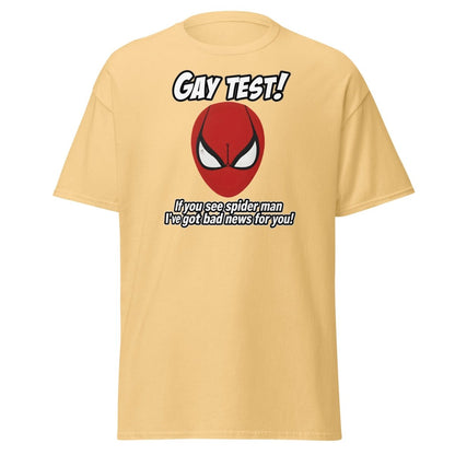 Gay Test Spider - Man T-Shirt – Funny Meme Tee - Yellow Haze - TeeRipple