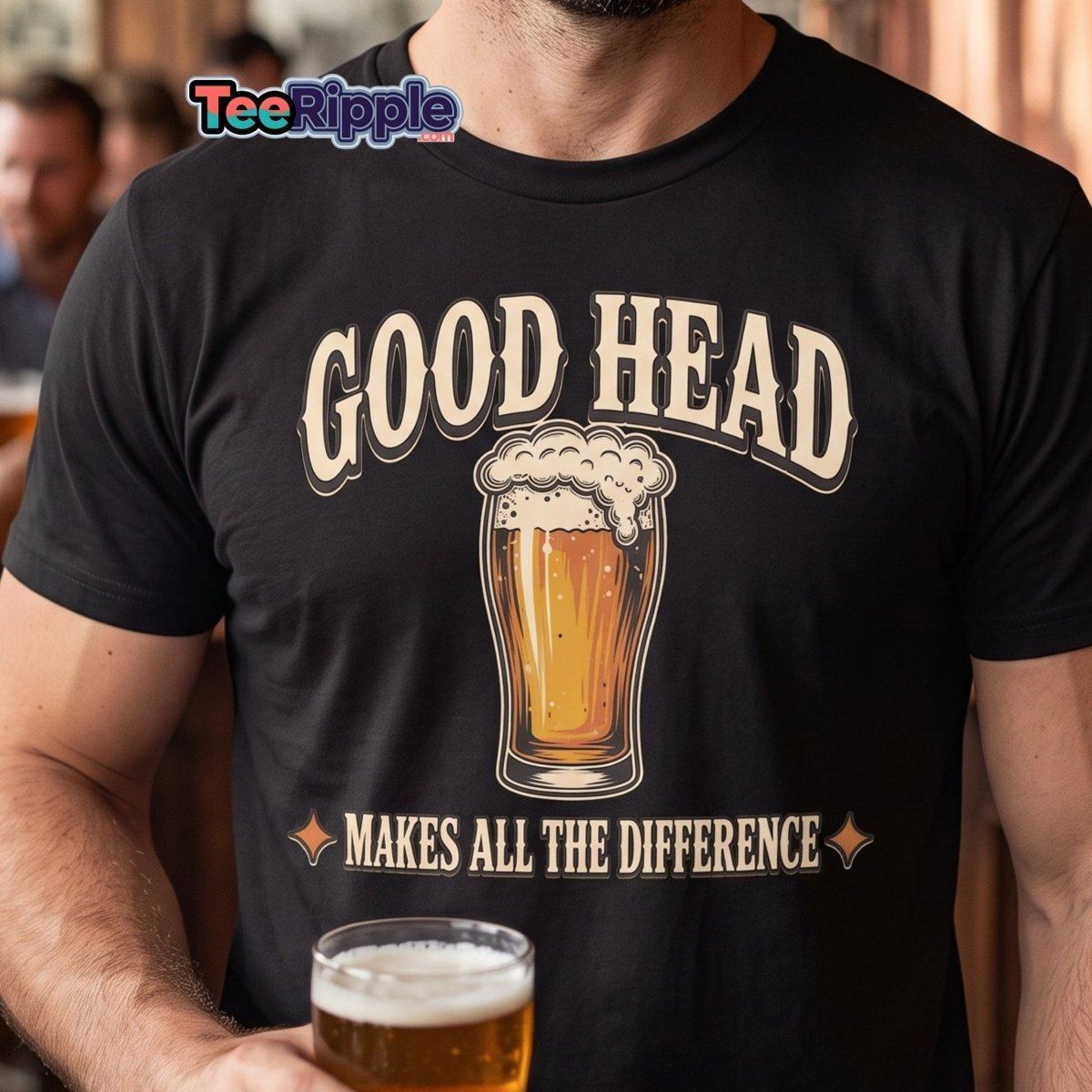Good Head Makes All The Difference Beer Tee - Maroon - TeeRipple